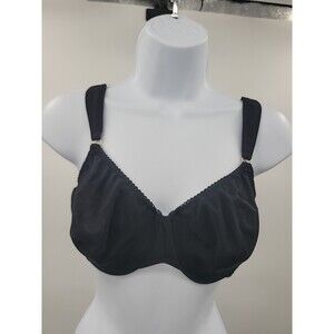 Vintage Olga Black Underwire Bra Sz 38D